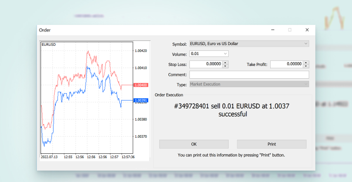 فتح أمر في MetaTrader